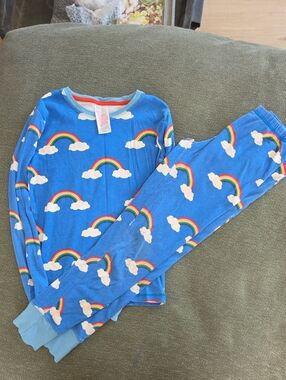 Boden Size 11 Rainbow Cloud Kids Pajama Set